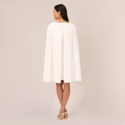 Adrianna Papell Structured Cape Sheath Dress In Ivory -Cheap Vesta Gleam Store 014237610 IVY Regular Back