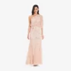 Adrianna Papell One Shoulder Beaded Gown In Blush