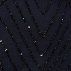 Adrianna Papell Art Deco Beaded Blouson Gown In Navy Black -Cheap Vesta Gleam Store 091866700 AI410 Regular Alternate