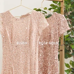 Adrianna Papell Scoop Back Sequin Gown In Rose Gold -Cheap Vesta Gleam Store 091874600 AA958 Regular Alternate f46314d1 1591 4741 830c 87514c50d7f8