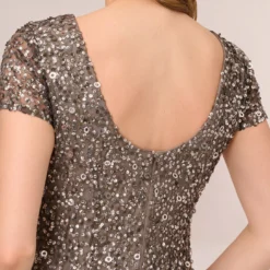 Adrianna Papell Scoop Back Sequin Gown In Lead -Cheap Vesta Gleam Store 091874600 LED Regular Lifestyle