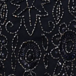 Adrianna Papell Short Sleeve Blouson Beaded Gown In Navy -Cheap Vesta Gleam Store 191906600 NAV Regular Alternate