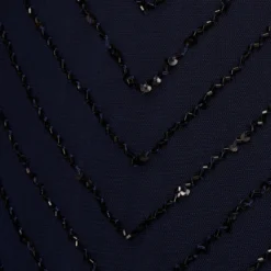 Adrianna Papell Plus Size Art Deco Beaded Blouson Dress With Halter Neckline In Navy Black -Cheap Vesta Gleam Store 191914100 AI410 Plus Alternate