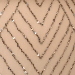 Adrianna Papell Art Deco Beaded Blouson Dress With Halter Neckline In Nude -Cheap Vesta Gleam Store 191914100 NUD Regular Alternate