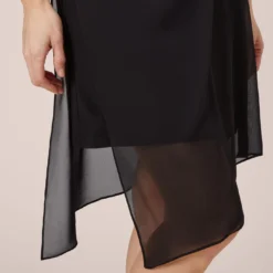 Adrianna Papell Asymmetrical Draped Dress In Black -Cheap Vesta Gleam Store AP1D102595 AA002 Regular Detail