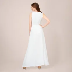 Adrianna Papell Colorblock Jumpsuit With Skirt Overlay In Ivory -Cheap Vesta Gleam Store AP1D102896 AA194 Regular Back