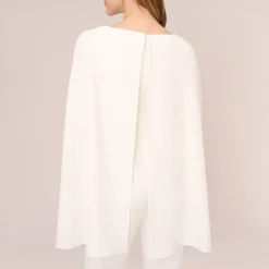 Adrianna Papell Crepe Jumpsuit With Cape In Ivory -Cheap Vesta Gleam Store AP1D103257 AA194 Regular Lifestyle