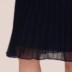 Adrianna Papell Draped Fit-And-Flare Dress In Blue Moon -Cheap Vesta Gleam Store AP1D104097 AA411 Regular Lifestyle