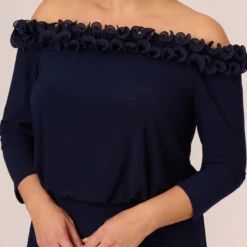 Adrianna Papell Plus Size Signature Blouson Jumpsuit In Navy -Cheap Vesta Gleam Store AP1D104323 AA412 Plus Detail