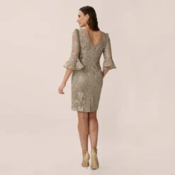 Adrianna Papell Bell Sleeve Rose Embroidered Sheath Dress In Marble -Cheap Vesta Gleam Store AP1D104437 AE064 Regular Back 08cb5f83 0e47 4969 b0a5 86af5965385e