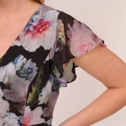 Adrianna Papell Plus Size Floral Printed Jumpsuit In Black Multi -Cheap Vesta Gleam Store AP1D104440 AA963 Plus Detail