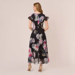 Adrianna Papell Floral Printed Jumpsuit In Black Multi -Cheap Vesta Gleam Store AP1D104440 AA963 Regular Back