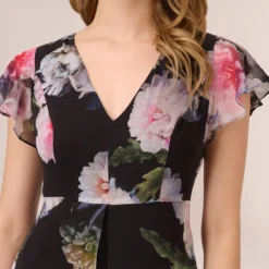 Adrianna Papell Floral Printed Jumpsuit In Black Multi -Cheap Vesta Gleam Store AP1D104440 AA963 Regular Detail