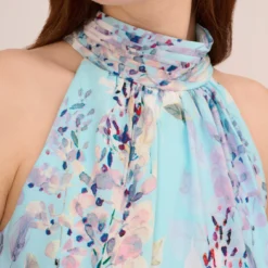 Adrianna Papell Floral Mock Neck Midi Dress In Light Blue Multi -Cheap Vesta Gleam Store AP1D104505 AB481 Regular Detail