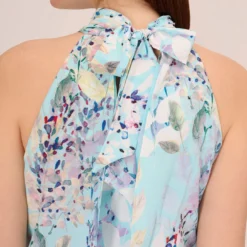 Adrianna Papell Floral Mock Neck Midi Dress In Light Blue Multi -Cheap Vesta Gleam Store AP1D104505 AB481 Regular Lifestyle