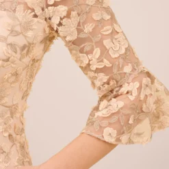 Adrianna Papell Metallic Embroidered Sheath Dress In Blush -Cheap Vesta Gleam Store AP1D104511 AD684 Regular Lifestyle