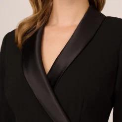 Adrianna Papell Knit Crepe Tuxedo Sheath Dress In Black -Cheap Vesta Gleam Store AP1D104560 AA002 Regular Lifestyle