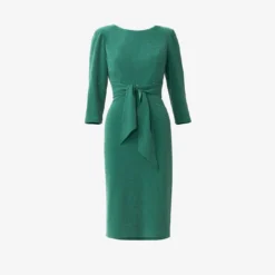 Adrianna Papell Metallic Knit Dress In Hunter -Cheap Vesta Gleam Store AP1D104562 AE303 Regular Flat