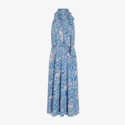 Adrianna Papell Floral-Print Tie-Neck Midi-Length Chiffon Halter Dress In Blue Multi -Cheap Vesta Gleam Store AP1D104621 AA461 Regular Flat 0680db4c 9362 4007 b943 0a2aefa64921