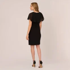 Adrianna Papell Jersey And Chiffon Midi Length Ruffled Sheath Dress In Black -Cheap Vesta Gleam Store AP1D104623 AA002 Regular Back 78513f4c 0e31 4aac a1db fd834958fe5e