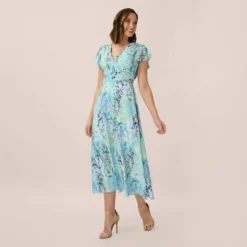 Adrianna Papell Floral-Print Fit-And-Flare Midi-Length Chiffon Dress In Light Blue Multi -Cheap Vesta Gleam Store AP1D104656 AB481 Regular Alternate 9dfe4dcf 97ca 4e1e 9a54 e04e45003125