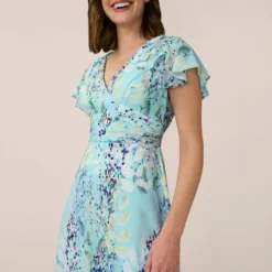 Adrianna Papell Floral-Print Fit-And-Flare Midi-Length Chiffon Dress In Light Blue Multi -Cheap Vesta Gleam Store AP1D104656 AB481 Regular Detail 2a8c5a9f 9875 4850 b471 dc2347deaa7c