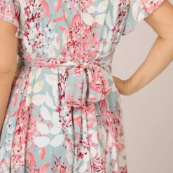 Adrianna Papell Plus Size Floral-Print Fit-And-Flare Midi-Length Chiffon Dress In Aqua Multi -Cheap Vesta Gleam Store AP1D104656 BZ980 Plus Lifestyle 6fe58aae 6a32 4e68 a23f e447fe589888