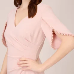 Adrianna Papell Pearl Embellished Knit Crepe Sheath Dress In Mellow Blush -Cheap Vesta Gleam Store AP1D104679 AE683 Regular Detail