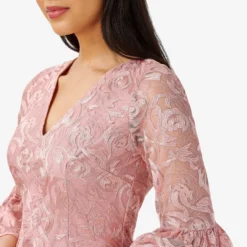 Adrianna Papell Floral Embroidered Short Sheath Cocktail Dress In Rose -Cheap Vesta Gleam Store AP1D104711 AF694 Regular Detail