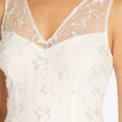 Adrianna Papell Floral Embroidered Midi-Length Sheath Dress In Ivory -Cheap Vesta Gleam Store AP1D104715 AA194 Regular Detail