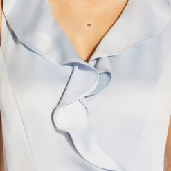 Adrianna Papell Satin Crepe Midi-Length Ruffled Faux Wrap Dress In Opal -Cheap Vesta Gleam Store AP1D104720 AI498 Regular Detail