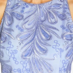 Adrianna Papell Embroidered Illusion Midi-Length Fit-And-Flare Dress In Light Peri -Cheap Vesta Gleam Store AP1D104723 AF496 Regular Detail