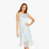 Adrianna Papell Embroidered Illusion Midi-Length Fit-And-Flare Dress In Opal