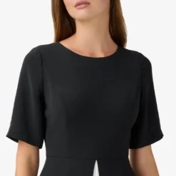 Adrianna Papell Colorblock Gauzy Crepe Jumpsuit With Skirt Overlay In Black Ivory -Cheap Vesta Gleam Store AP1D104839 AA019 Regular Detail