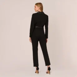 Adrianna Papell Hand-Sequined Crepe Tuxedo Jumpsuit In Black -Cheap Vesta Gleam Store AP1D104860 AA002 Regular Back ff02f78e b92e 4015 959f fb1a8370f11c