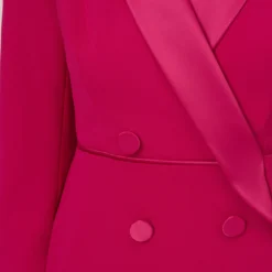 Adrianna Papell Crepe Tuxedo Sheath Dress With Long Sleeves In Rich Magenta -Cheap Vesta Gleam Store AP1D104876 AQ670 Regular Lifestyle