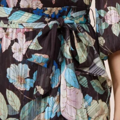 Adrianna Papell Floral Print Chiffon Short Faux Wrap Dress In Black Multi -Cheap Vesta Gleam Store AP1D104914 AA960 Regular Detail