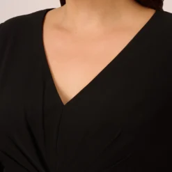 Adrianna Papell Plus Size Long Sleeve Jersey Jumpsuit With Chiffon Details In Black -Cheap Vesta Gleam Store AP1D104925 AA002 Plus Lifestyle 1f0a978c 734b 43d4 9e6c 79af972c9d7d