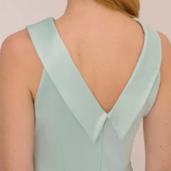 Adrianna Papell Satin Crepe Midi-Length Fit-And-Flare Halter Dress In Mint Smoke -Cheap Vesta Gleam Store AP1D104976 AH484 Regular Lifestyle