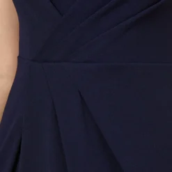 Adrianna Papell Stretch Knit Crepe Draped Illusion Short Faux Wrap Dress In Midnight -Cheap Vesta Gleam Store AP1D104979 AB411 Regular Detail