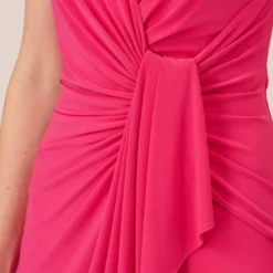 Adrianna Papell Jersey Sheath Dress With Draped Details In Cabaret Pink -Cheap Vesta Gleam Store AP1D105022 AN672 Regular Lifestyle