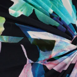 Adrianna Papell Floral Knotted Sheath Dress With Elbow-Length Sleeves In Dark Navy Multi -Cheap Vesta Gleam Store AP1D105033 BF410 Regular Alternate