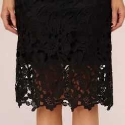 Adrianna Papell One Shoulder Lace Sheath Dress With Bow Accent In Black -Cheap Vesta Gleam Store AP1D105035 AA002 Regular Lifestyle