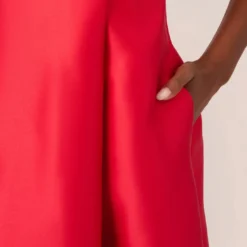 Adrianna Papell Halter Mikado Dress With Ruffle Trim In Red -Cheap Vesta Gleam Store AP1D105116 AA610 Regular Lifestyle