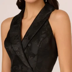 Adrianna Papell Jacquard Tuxedo Midi Dress With Surplice Neckline In Black -Cheap Vesta Gleam Store AP1D105178 AA002 Regular Detail