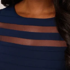 Adrianna Papell Pintuck Dress With Ruffle Short Sleeves In Midnight -Cheap Vesta Gleam Store AP1D105193 AB411 Regular Detail