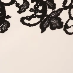 Adrianna Papell Scroll Lace Midi Dress With Three Quarter Sleeves In Ivory Black -Cheap Vesta Gleam Store AP1D105223 AA173 Regular Alternate