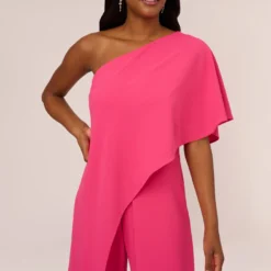 Adrianna Papell Flutter One Shoulder Jumpsuit In Watermelon Bliss -Cheap Vesta Gleam Store AP1E201788 AH660 Regular Detail