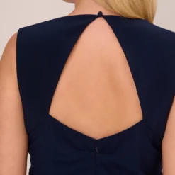 Adrianna Papell Plus Size Draped Jersey Gown With Open Back In Midnight -Cheap Vesta Gleam Store AP1E202255 AB411 Plus Lifestyle