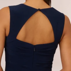 Adrianna Papell Draped Jersey Gown With Open Back In Midnight -Cheap Vesta Gleam Store AP1E202255 AB411 Regular Lifestyle